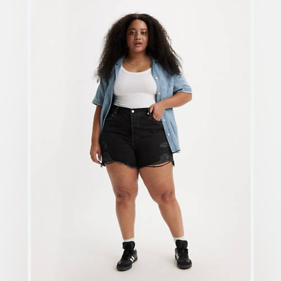 Forever 21 women’s size 20 black denim cut off shorts - Picture 1 of 10